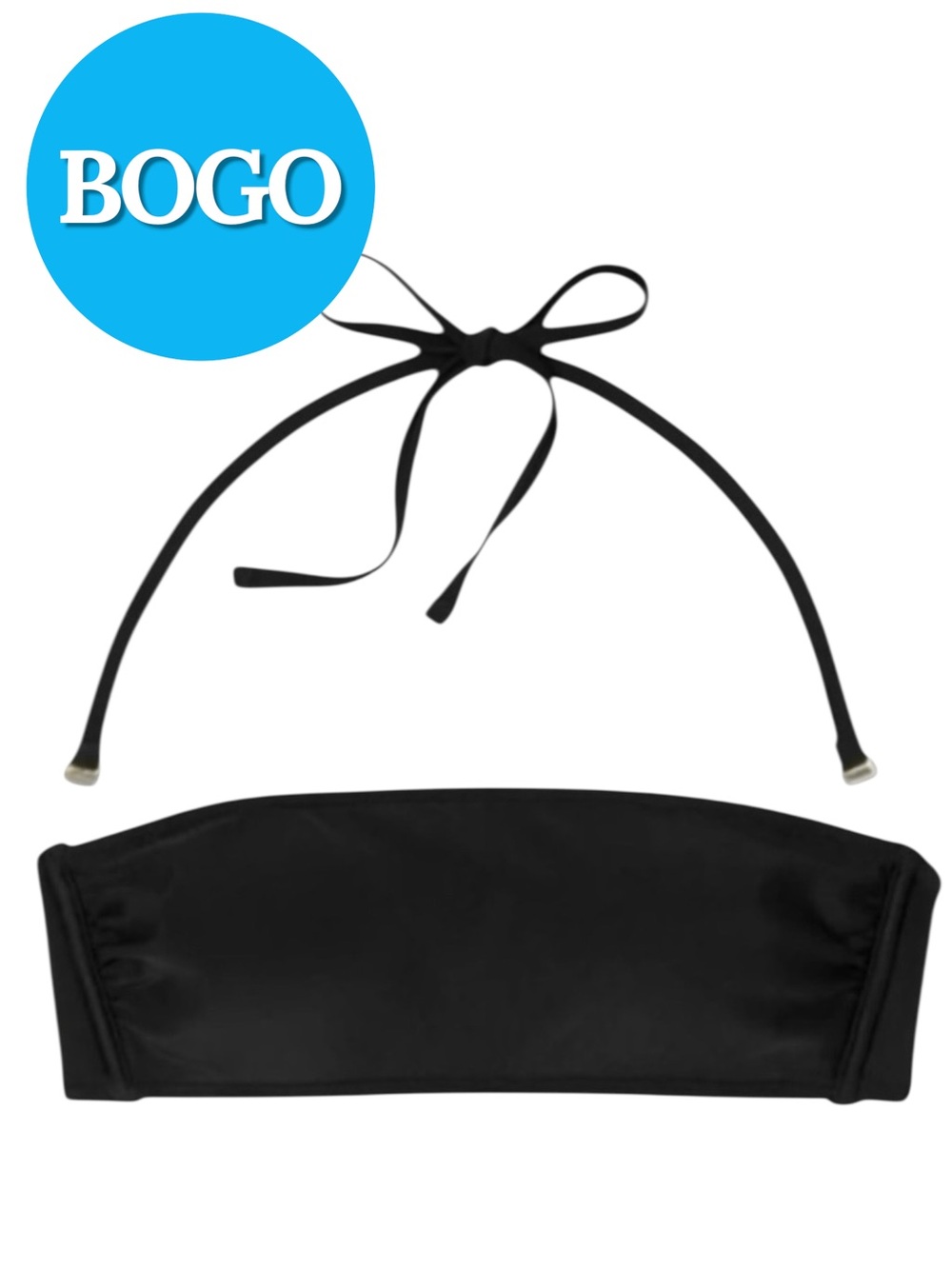 🌴 🆕 Xhilaration Bandeau Bikini Top. Black. Size DD/L. New with Tags.